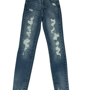 Aeropostale Blue Skinny Distressed Jeans